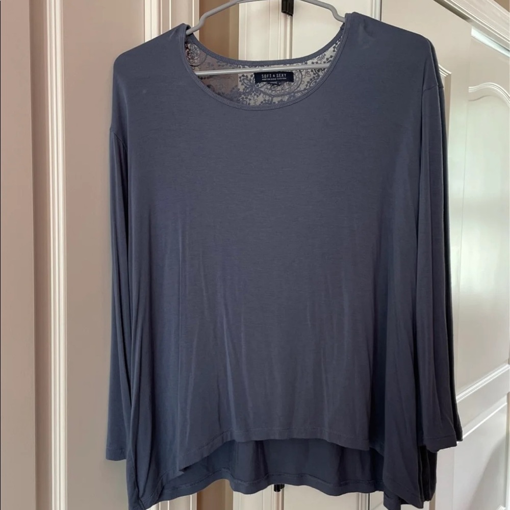 lace back long sleeve shirt